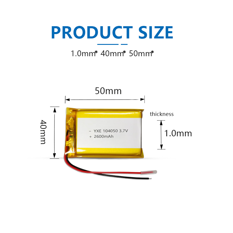 3.7 V Li-ion Battery 104050-2600mah